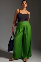 The Avery Pleated Wide-Leg Trousers by Maeve: Linen Edition