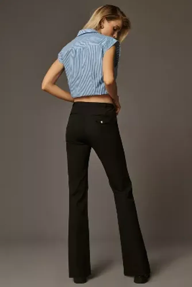 Tibi Hudson Check Slim Bootcut Pant - Black Multi | Garmentory