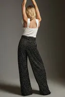 The Avery Pleated Wide-Leg Trousers by Maeve: Printed Edition