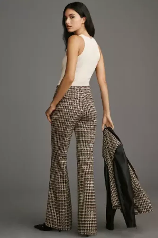 By Anthropologie Knit Tweed Flare Pants