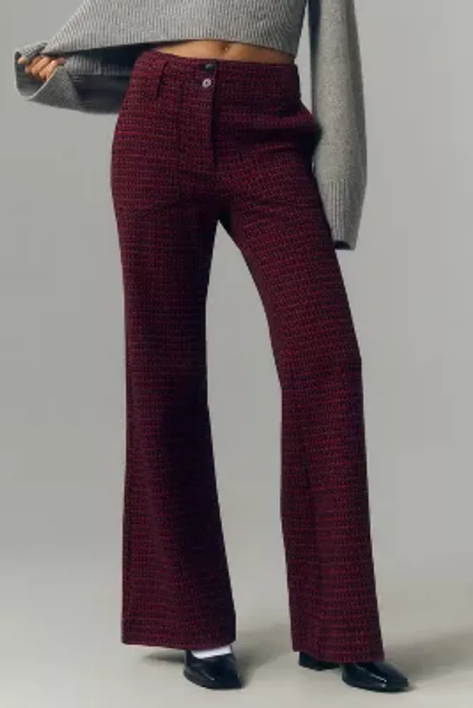 The Naomi High-Rise Wide-Leg Pants by Maeve: Mini Marled Houndstooth Edition