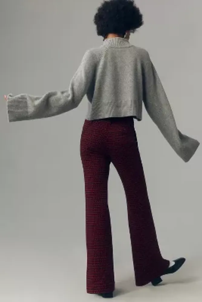 The Naomi High-Rise Wide-Leg Pants by Maeve: Mini Marled Houndstooth Edition