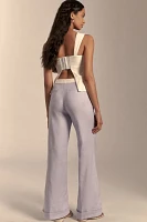 Maeve Linen Side-Button Trousers