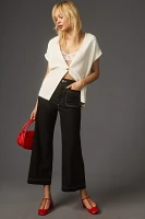 The Colette Cropped Wide-Leg Pants by Maeve: Contrast-Stitch Edition