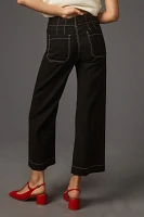 The Colette Cropped Wide-Leg Pants by Maeve: Contrast-Stitch Edition