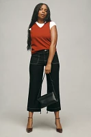 The Colette Cropped Wide-Leg Pants by Maeve: Contrast-Stitch Edition