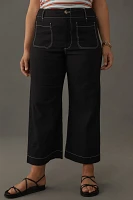 The Colette Cropped Wide-Leg Pants by Maeve: Contrast-Stitch Edition