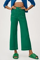 The Colette Cropped Wide-Leg Pants by Maeve: Contrast-Stitch Edition