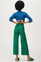 The Colette Cropped Wide-Leg Pants by Maeve: Contrast-Stitch Edition