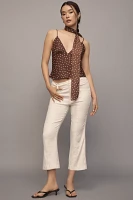 Maeve Linen 70s Slim Crop Pants