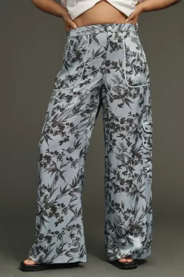 Zara FLORAL PRINT UTILITY PANTS
