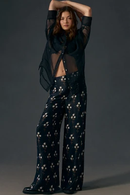 By Anthropologie Silky High-Rise Pants