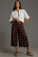 Maeve Printed Pleated A-Line Culottes