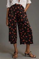 Maeve Printed Pleated A-Line Culottes