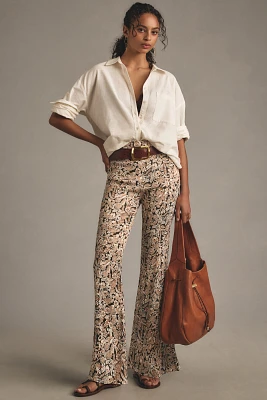 By Anthropologie Satin Flare Pants