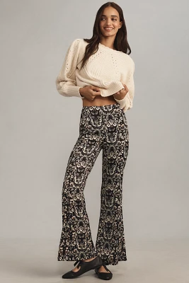 By Anthropologie Satin Flare Pants