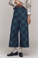 Maeve Taffeta Printed Cropped Wide-Leg Pants