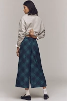 Maeve Taffeta Printed Cropped Wide-Leg Pants