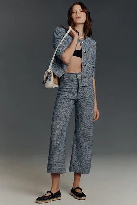 The Colette Cropped Wide-Leg Pants by Maeve: Tweed Edition