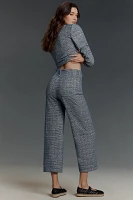 The Colette Cropped Wide-Leg Pants by Maeve: Tweed Edition