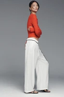 Maeve Low-Slung Striped Track Pants