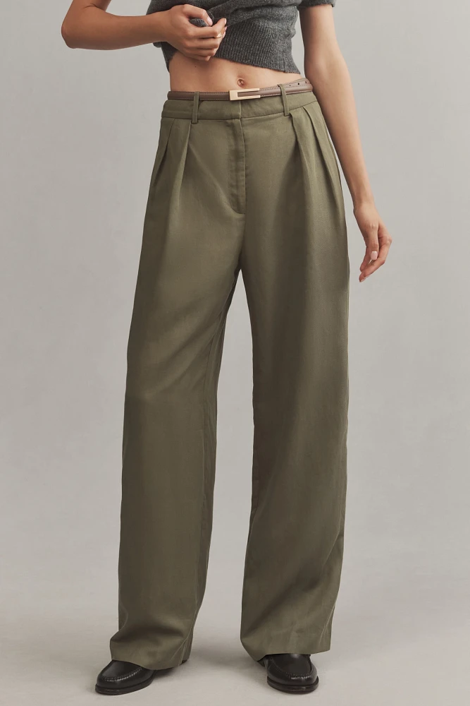 Mare x Anthropologie Belted Wide-Leg Trousers