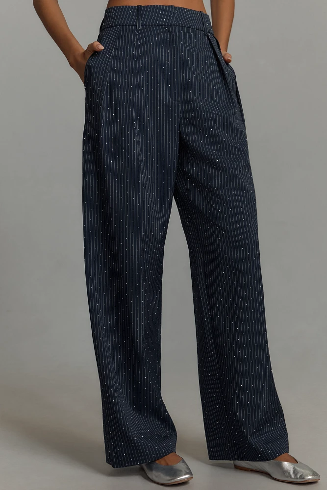 Mare x Anthropologie Rhinestone Pinstripe Trousers