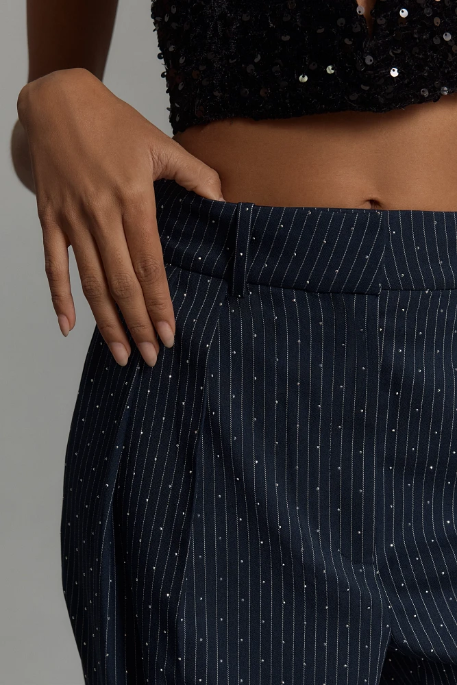 Mare x Anthropologie Rhinestone Pinstripe Trousers