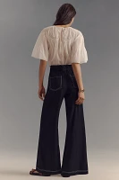 Mare Contrast Wide-Leg Pants