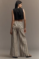 Mare Linen Striped Wide-Leg Pants
