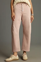 The Arin Mid-Rise Button-Front Barrel Pant by Pilcro