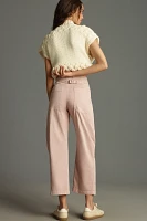 The Arin Mid-Rise Button-Front Barrel Pant by Pilcro