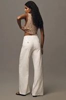 By Anthropologie High-Waist Rope Belt Linen Pants