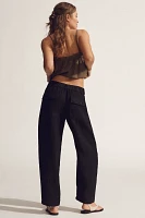 Sanctuary Relaxed Linen Cruiser Cropped Pants
