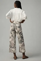 The Skipper Seamed High-Rise Crop Wide-Leg Pants by Pilcro: Camo Edition