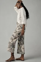 The Skipper Seamed High-Rise Crop Wide-Leg Pants by Pilcro: Camo Edition