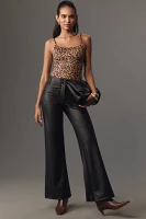 The Junie High-Rise Wide-Leg Flare Pants by Maeve: Faux Leather Edition