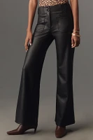 The Junie High-Rise Wide-Leg Flare Pants by Maeve: Faux Leather Edition