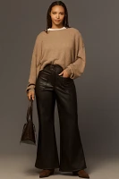 The Junie High-Rise Wide-Leg Flare Pants by Maeve: Faux Leather Edition