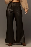 The Junie High-Rise Wide-Leg Flare Pants by Maeve: Faux Leather Edition