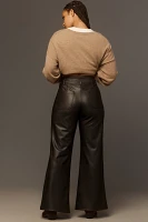 The Junie High-Rise Wide-Leg Flare Pants by Maeve: Faux Leather Edition