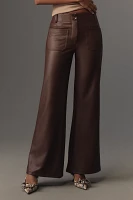 The Junie High-Rise Wide-Leg Flare Pants by Maeve: Faux Leather Edition