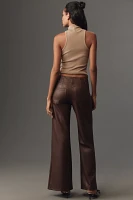 The Junie High-Rise Wide-Leg Flare Pants by Maeve: Faux Leather Edition