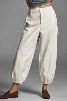 Maeve Faux-Leather Clean Seam Balloon Pants