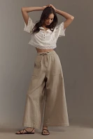 Denimist High-Rise Palazzo Drawstring Pants