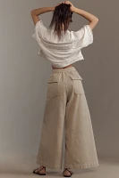 Denimist High-Rise Palazzo Drawstring Pants