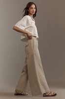 Denimist High-Rise Palazzo Drawstring Pants