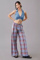 By Anthropologie Plaid Wide-Leg Pants