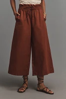 By Anthropologie Linen Pull-On Pants