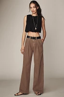 Amo Sheryl High-Rise Pleated Wide-Leg Trouser Pants